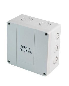 Коробка распределительная 140х140х76мм IP66 в комплекте с клеммным рядом 10х10кв.мм 76А сер. Extherm JB-100-GR