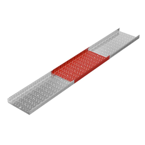 Лоток листовой перфорированный 500х80 L3000 сталь 1.2мм "БЫСТРЫЙ МОНТАЖ ПЛЮС" LPplus80-500-1.2-3000 оцинк. КМ PL0257