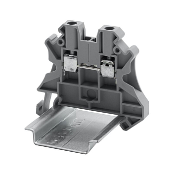 Клемма проходная винтовой зажим; 2 точки подключения; 4кв.мм сер. DKC TUR-4R