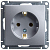 Розетка 1-м СП W59 16А IP20 с заземл. без защ. шторок механизм матов. хром SE RS16-154-5-86