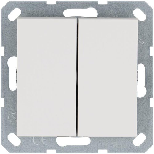 Переключатель проходной 2-кл. 10А IP20 механизм бел. глянцевый Jasmart G3022W