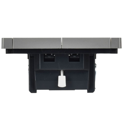 Выключатель жалюзи СП FORTE&PIANO 10А FP511 сталь IEK FP-V15-0-10-1-K46