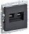 Розетка компьютерная 2-м СП BRITE RJ45 кат.5E РК10-2-БрГ механизм графит IEK BR-K20-1-K53