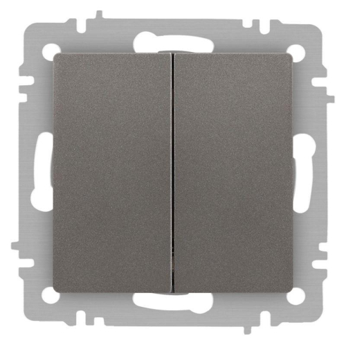 Переключатель 2-кл. СП Accent 6-107-09 10А IP20 250В AL/CU титан Intro Б0063572