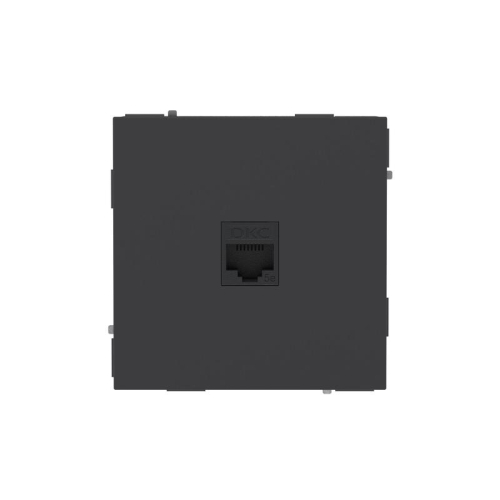 Розетка компьютерная 1-м KANT RJ45 кат.5E без шторки черн. уголь DKC 7012663