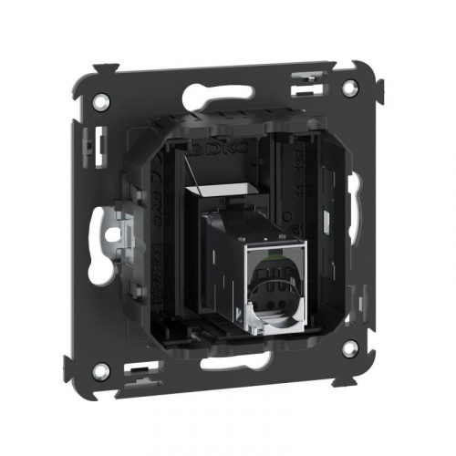 Розетка компьютерная 1-м RJ-45 СП кат.6 экранированная Avanti "Черный матовый" DKC 4412393