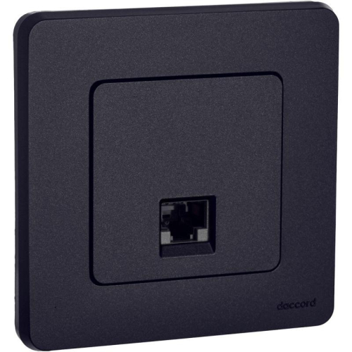 Розетка компьютерная Inspiria RJ45 кат.5E UTP антрацит IEK 673828