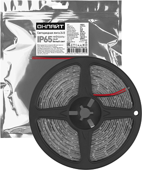 Лента светодиодная 90 659 OLS-2835W60-4.8-IP65-24V (уп.5м) ОНЛАЙТ 90659