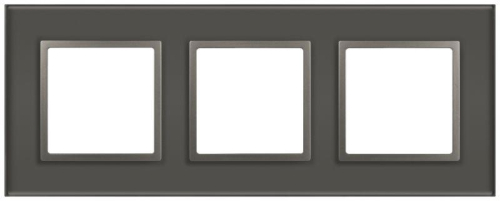 Рамка 3-м Elegance 14-5103-16 для розеток и выключателей стекло титан Эра Б0065837
