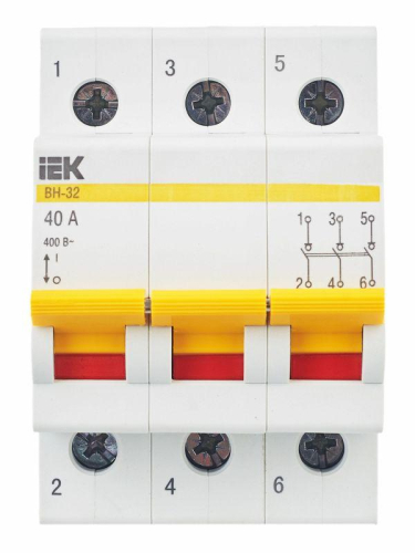 Выключатель нагрузки (мини-рубильник) 3п 40А ВН-32 KARAT IEK MNV10-3-040
