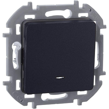 Переключатель 1-кл. Inspiria 10А IP20 250В 10AX с подсветкой/индикацией механизм антрацит IEK 673663