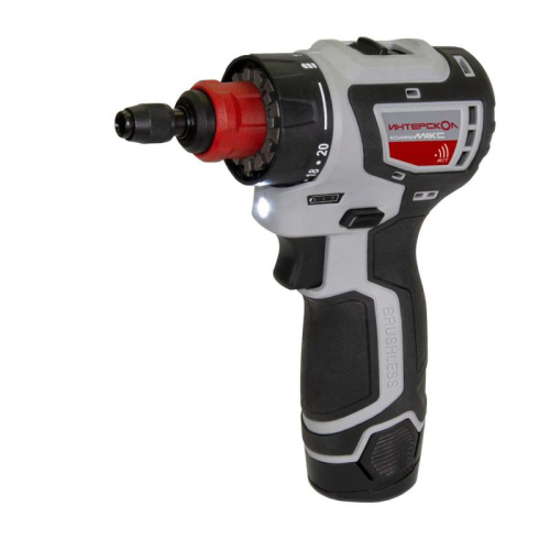 Дрель-шуруповерт акуумуляторная бесщеточн. ДА-10/12В 36 КомбиМАКС (Li-ion сумка 2 аккум. 2А.ч 4 насадки) ИНТЕРСКОЛ 687.2.2.78