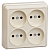 Розетка 4-м ОП Октава РС24-2-ОК 10А IP20 без заземл. крем. GENERICA ERO40-K33-10-DC