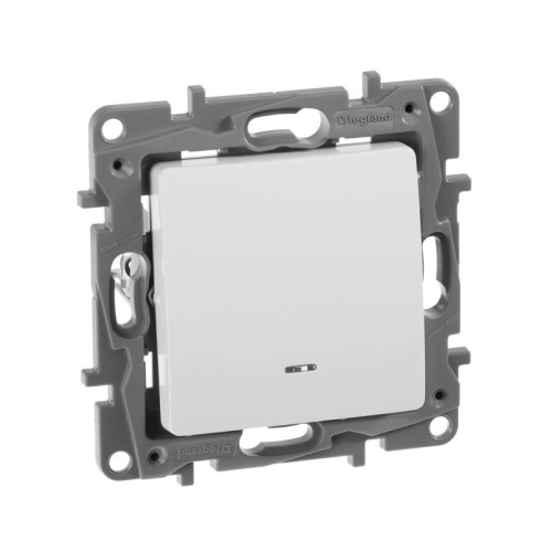 Выключатель 1-кл. СП Etika 10А IP20 250В 10AX с подсветкой/индикацией безвинтов. зажимы механизм бел. IEK 672203