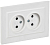 Розетка 2-м СП BRITE РС12-2-БрАБ 10А в сборе без заземл. без защ. шторок арктич. бел. IEK BR-R20-10-K91-F