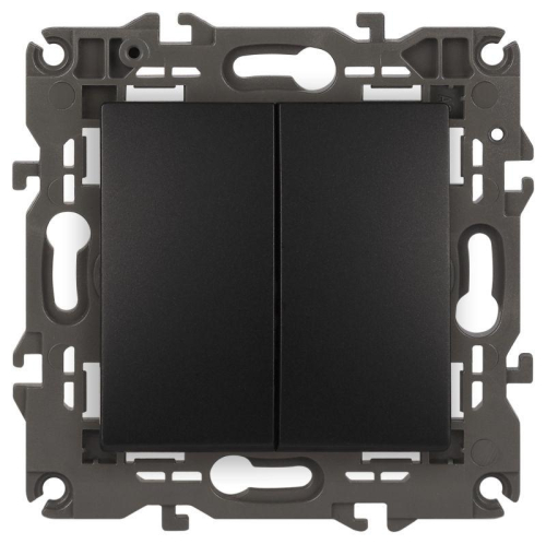 Переключатель 2-кл. СП Elegance 14-1106-05 10А IP20 250В 10AX механизм антрацит Эра Б0034247