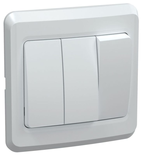 Выключатель 3-кл. 1п СП Вега 10А IP20 ВС10-3-0-ВБ бел. GENERICA EVV30-K01-10-DM