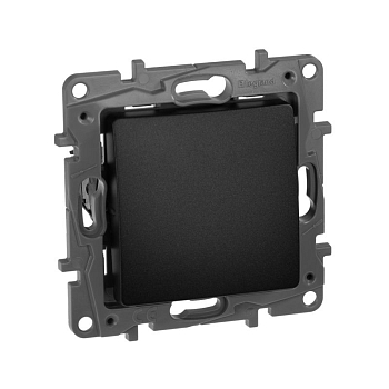 Механизм кнопки 1-кл. СП Etika Plus 6А с НО/НЗ контактом безвинт. зажимы антрацит IEK 672614