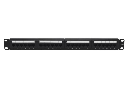 Патч-панель 19дюйм 1U кат.5E неэкранир. 24 порта RJ-45 Dual IDC с задн. кабельным организатором TOKOV ELECTRIC TKE-PP-5E-1U-24P-UTP-CO