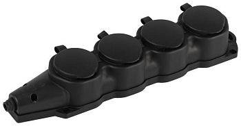 Колодка 4-м с заземл. 16A IP44 KX-4e-B-IP44 каучук. черн. Эра Б0068394