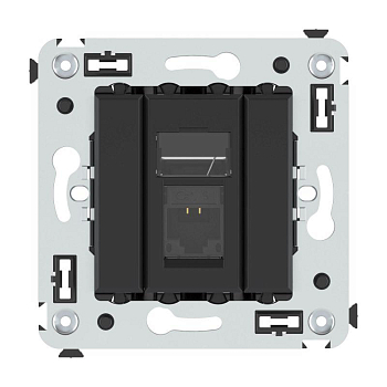 Розетка компьютерная 1-м RJ45 СП кат.6А Avanti "Черный матовый" DKC 4412373