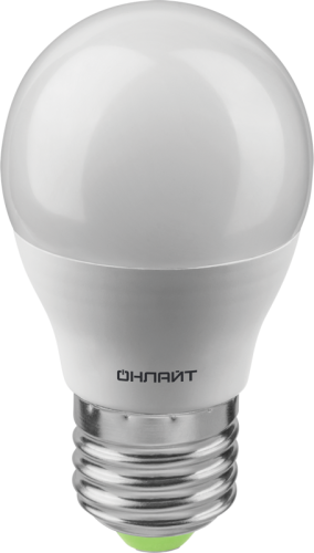 Лампа светодиодная 90 065 OLL-G45-12-230-6.5K-E27-FR 12Вт шар 6500К холод. бел. E27 1200лм 176-264В ОНЛАЙТ 90065