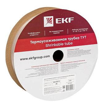 Трубка термоусадочная ТУТ 25/12.5 прозр. PROxima (уп.25м) EKF tut-25-tr