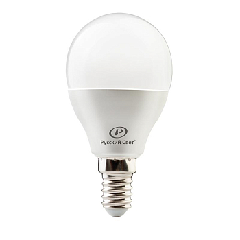 Лампа светодиодная RS LED G45 E14 6W 220-240V 6Вт шар матовая 4000К нейтр. бел. E14 600лм 220-240В Ra90 Русский Свет 15010445051