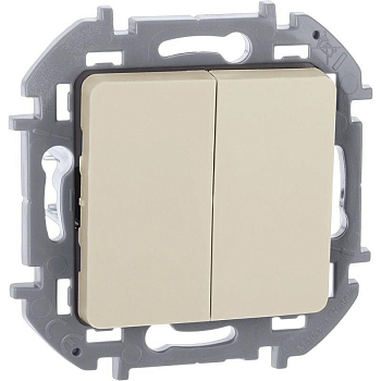 Выключатель 2-кл. Inspiria 10А IP20 250В 10AX механизм сл. кость IEK 673621