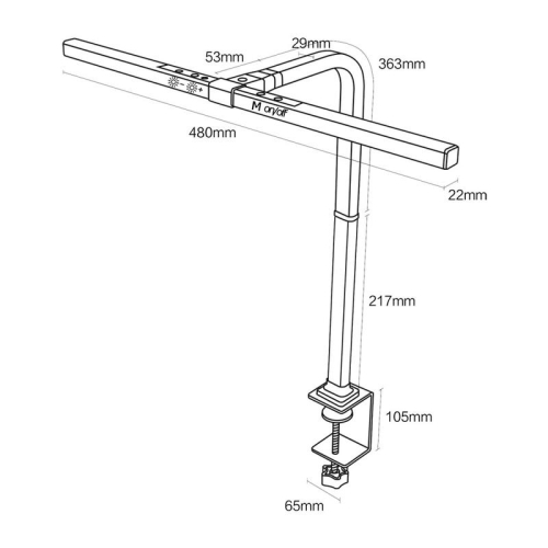 Светильник Гефест для работы с мониторами Д LED 10Вт с регулированием уровня яркости и температуры свечения черн. Трансвит 45576