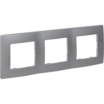 Рамка 3-м Etika алюм. IEK 672553