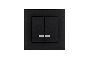 Выключатель 2-клав. с подсветкой Karea RIZZ STAR чер. Makel 88054023