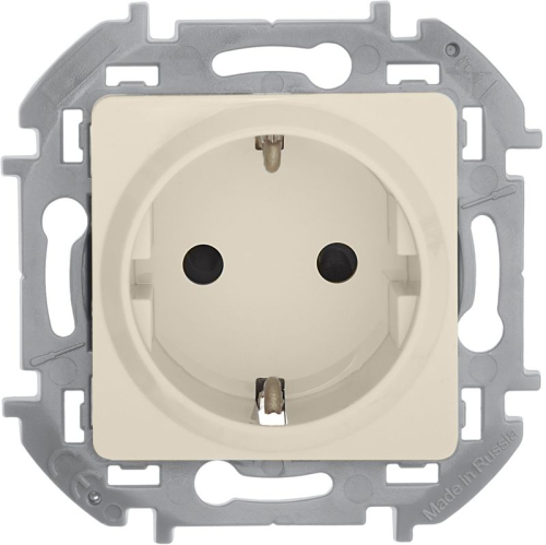 Розетка 1-м СП Inspiria 16А IP20 250В 2P+E защ. шторки немецк. стандарт механизм сл. кость IEK 673731