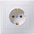Розетка 1-м СП Кварта РС10-3-КБ 16А IP20 с заземл. без защ. шторок керамика бел. GENERICA ERK11-K01-16-K