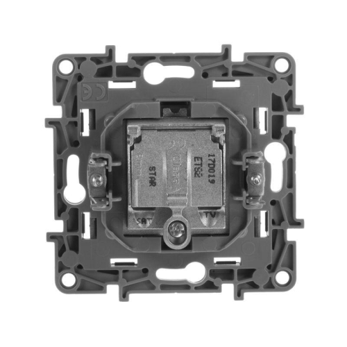 Розетка телевизионная TV/SAT СП Etika двухкабельная механизм антрацит Leg 672657