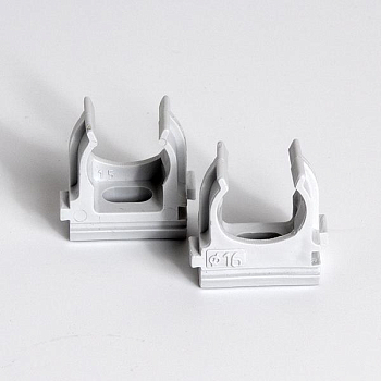 Держатель для труб (клипса) d16мм сер. (уп.100шт) TOKOV ELECTRIC TKE-LC-16-C06/100