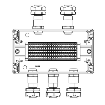 Коробка взрывозащищенная клеммная из алюминия TBE-A-14-(25xHMM.2)-2xKAEPM2MHK-20(A)-3xKAEPM2MHK-20(C)1Ex e IIC Т5 Gb / Ex tb IIICT95град.C Db IP66 DKC 1201.141.22.11D