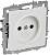 Розетка BRITE РС10-1-0-БрАБ 10А без заземл. без защ. шторок механизм арктич. бел. IEK BR-R10-10-K91