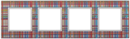 Рамка 4-м 14-5104-00 стекло Elegance прозрачный+бел. ЭРА Б0034523