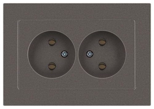 Розетка 2-м СП Accent 6-204-09 16А IP20 250В 2P AL/CU титан Intro Б0063433