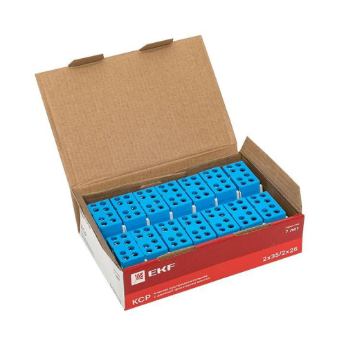 Клемма распределительная КСР с двойн. винтом 2х35/2х25 син. PROxima EKF ksr-2.35-2.25-blue