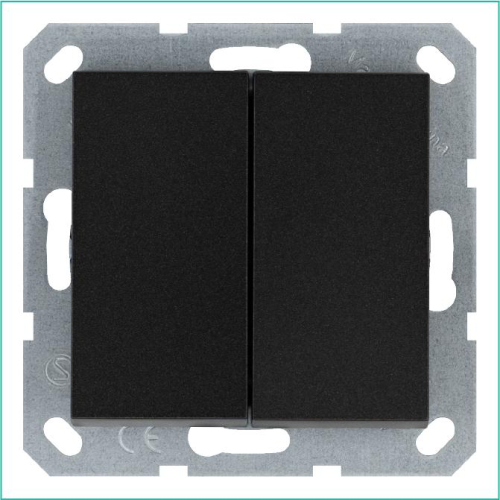 Переключатель проходной 2-кл. 10А IP20 механизм антрацит Jasmart G3022B