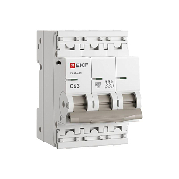 Выключатель автоматический модульный 3п C 63А 4.5кА ВА 47-63N PROxima EKF M634363C