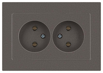 Розетка 2-м СП Accent 6-204-09 16А IP20 250В 2P AL/CU титан Intro Б0063433