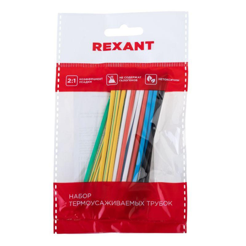 Набор трубок термоусадочных №11 ТУТ нг 2.0/1.0мм 7 цветов (уп.21шт по 10см) Rexant 29-0111