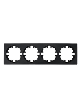 Рамка 4-м OSEN горизонт. квадрат механизм черн. бархат LEZARD 743-4200-149