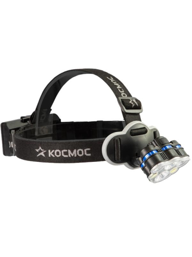 Фонарь налобный 2х4Вт T6 2х2Вт XPE 2x2Вт COB /Li-ion 2х1200мА.ч ABS пластик КОСМОС (KOC852Lit)
