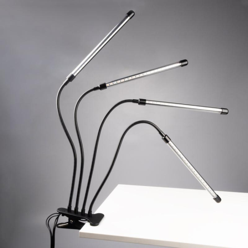 Светильник светодиодный «КРИСТАЛЛ» CTL2-USB-bl Agro для растений спектр 4 плафона по 10Вт на прищепке пульт на шнуре IP40 красн./син. ФАZА 5068810