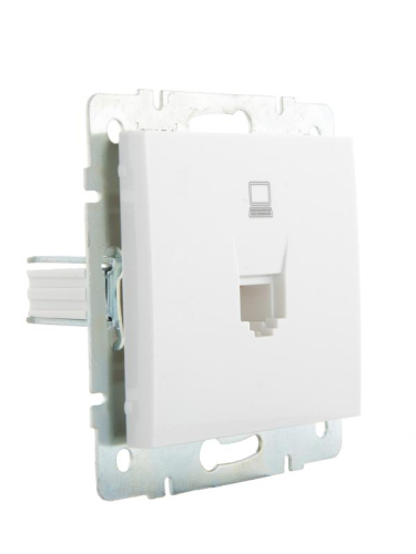 Розетка компьютерная СП Rain RJ45 16А IP20 механизм бел. LEZARD 703-0288-139