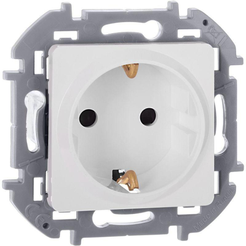 Розетка 1-м СП Inspiria 16А IP20 250В 2P+E защ. шторки немецк. стандарт механизм бел. IEK 673730